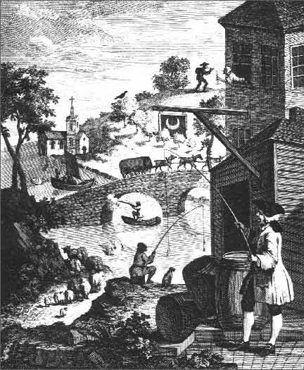 Gravure 'False perspective' de W. Hogarth - 1754