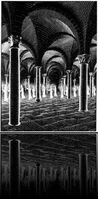 Procession dans une crypte (xylogravure - 605x441 - 1927)